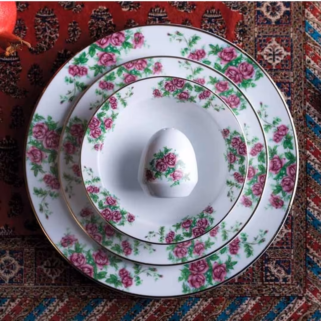 سرویس چینی زرین بیدگل (درجه یک) 28 پارچه - سرویس غذاخوری 6 نفره - ارسال بصورت پسکرایه