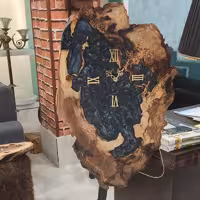 تابلو ساعت چوب رزین پایدار