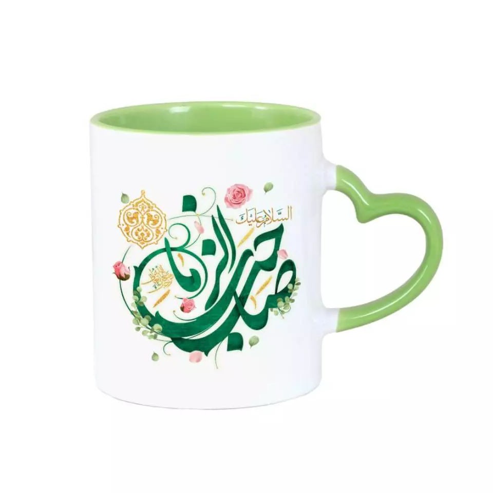 ماگ سرامیکی دسته قلبی سبز با شعار السلام علیک یا صاحب الزمان
ماگ