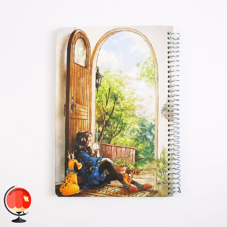 دفتر 100 برگ سیمی طرح باغ جلد سخت سویل