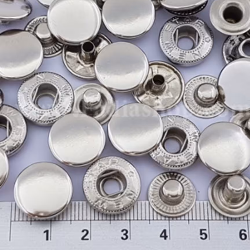 دکمه چهارپا رچه یراق کیف رنگ نیکل