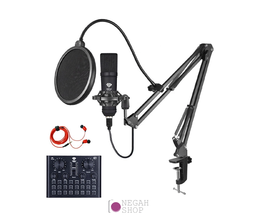 میکروفون کاندنسر Gem Audio GA-800 به همراه کارت صدا V8 Plus