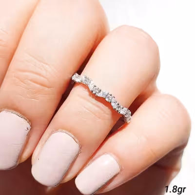 انگشتر نقره طرح بندانگشتی دخترانه با نگین مارکیز کد 1588