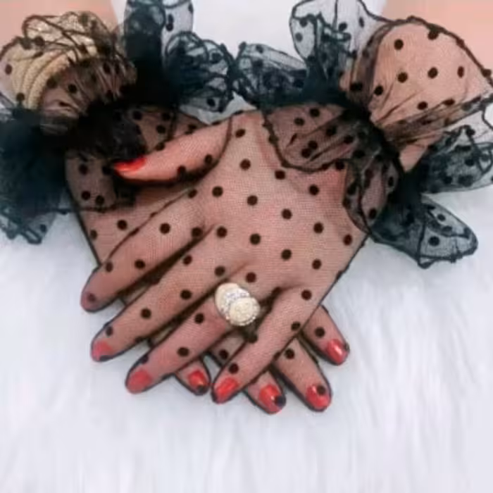 دستکش تور  سبک راحت  فری سایز  قابل شستن  دارای چین