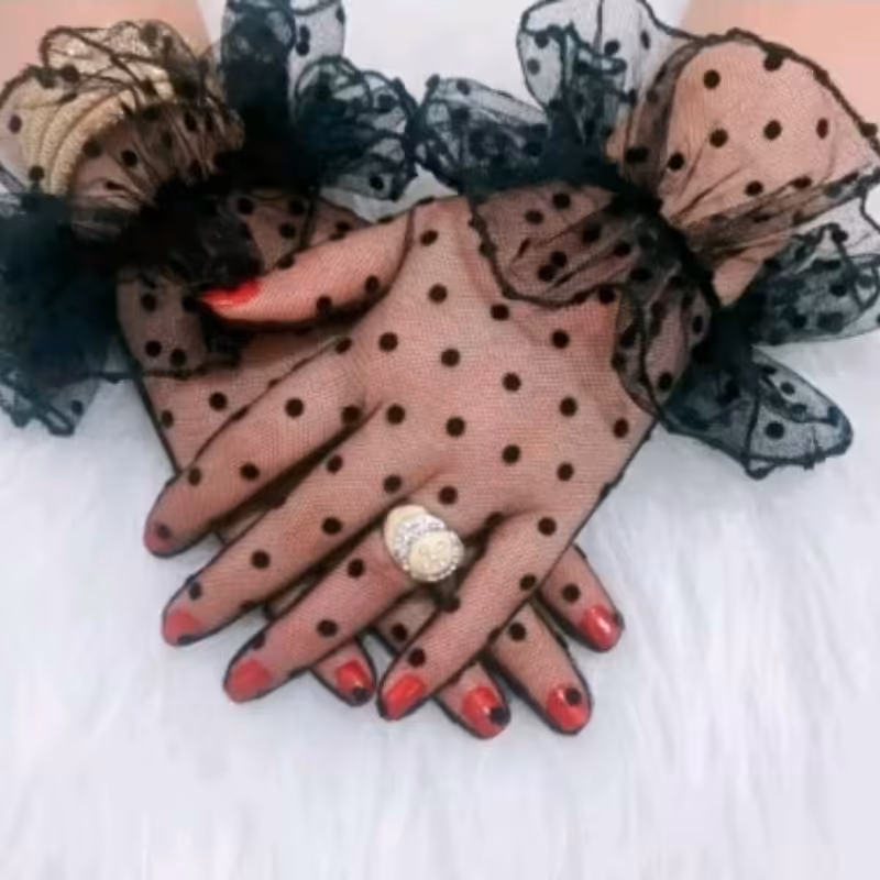 دستکش تور  سبک راحت  فری سایز  قابل شستن  دارای چین