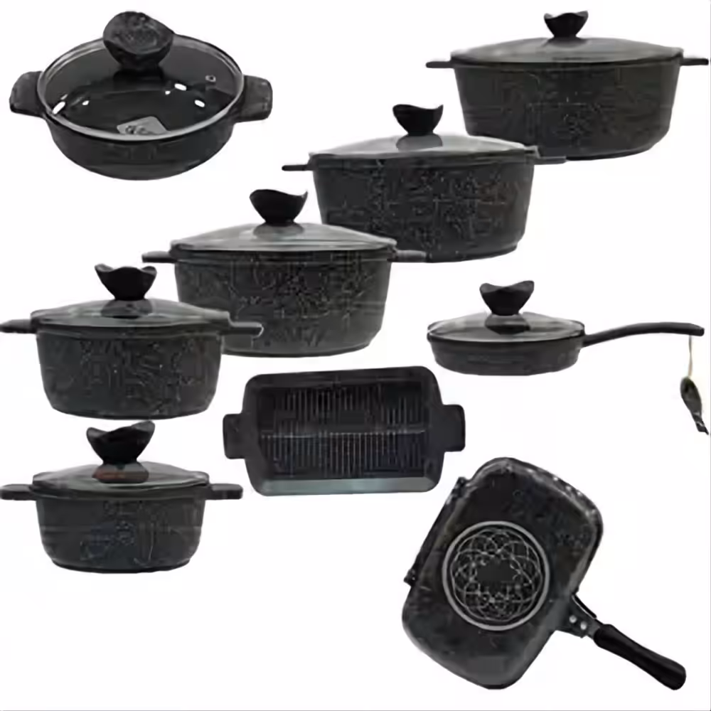 سرویس 21 پارچه گرانیتی  پیلو مشکی PILAU مدل تیتان 