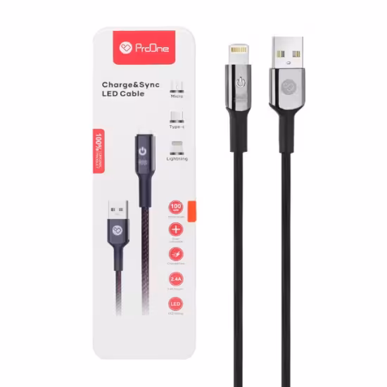 کابل تبدیل USB به lightning پرووان مدل PCC375L طول 1متر