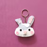 جاکلیدی و آویز کیف نمدی طرح خرگوش وزن 40 گرم ، ابعاد 8 در 7و نیم سانت 