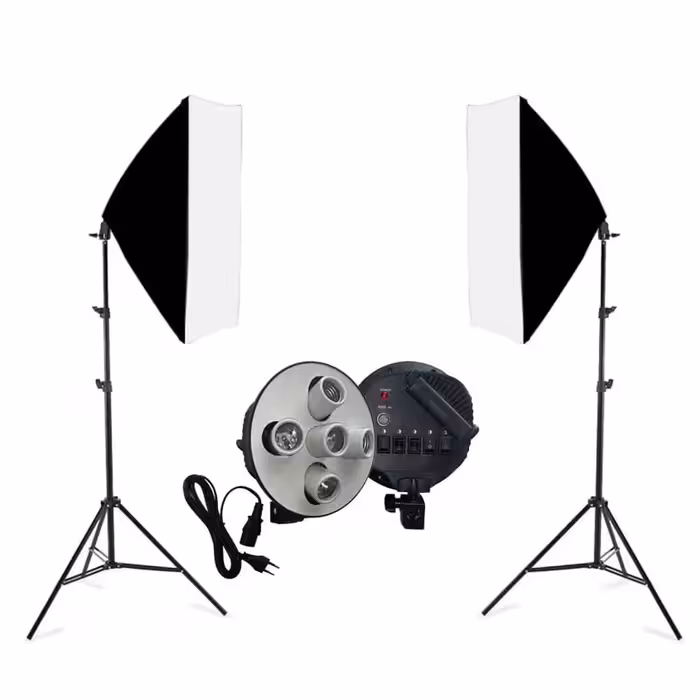 کیت تولید محتوا دو شاخه سافت باکس 5 لامپ A-kit17