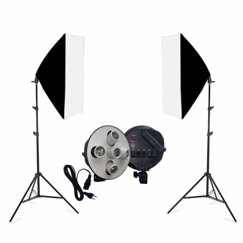 کیت تولید محتوا دو شاخه سافت باکس 5 لامپ A-kit17