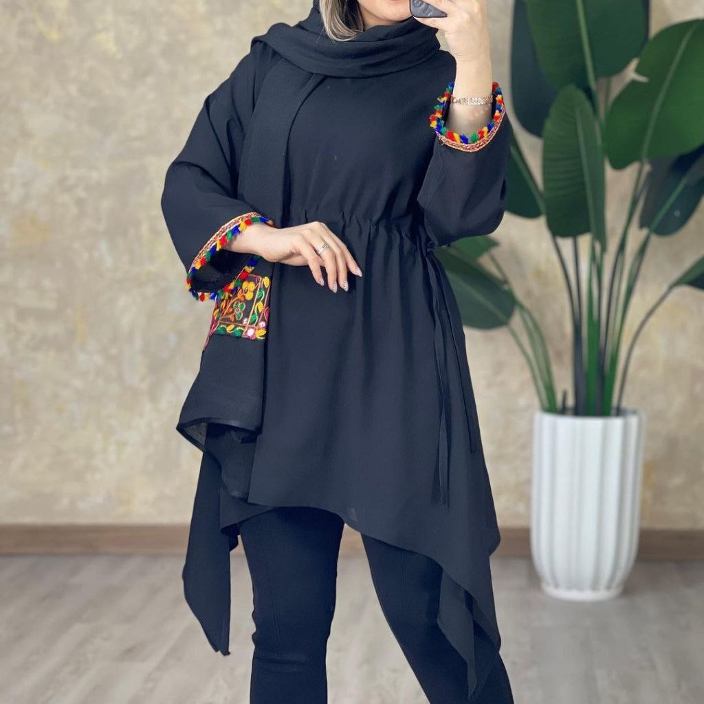 مانتو جلو بسته کارشده جنس جاذبه