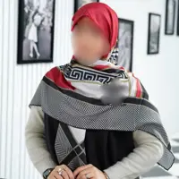 روسری نخ ابریشم گارزا لبه دست دوز  برند ارکیده