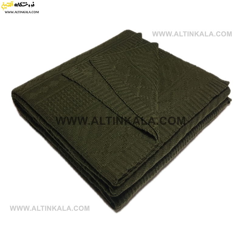 شال مبل بافت سوپر (تراکم بالا) طرح فستیوال سایز 160×220 سبز یشمی