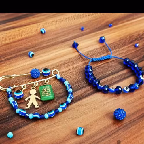 ست سنجاق سینه و دستبند چشم نظر 