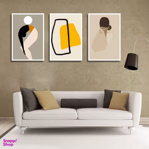 تابلو بکلیت طرح نقاشی مدرن مینیمال مدل W-1710 مجموعه 3 عددی