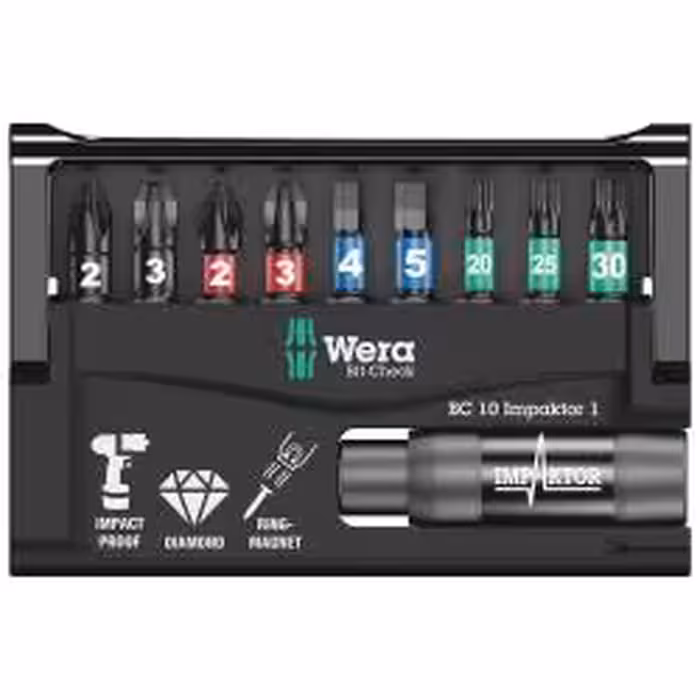 مجموعه 10 عددی سرپیچگوشتی ایمپکتور نوک الماسه ورا  مدل 05073980001