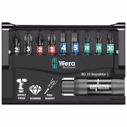 مجموعه 10 عددی سرپیچگوشتی ایمپکتور نوک الماسه ورا  مدل 05073980001