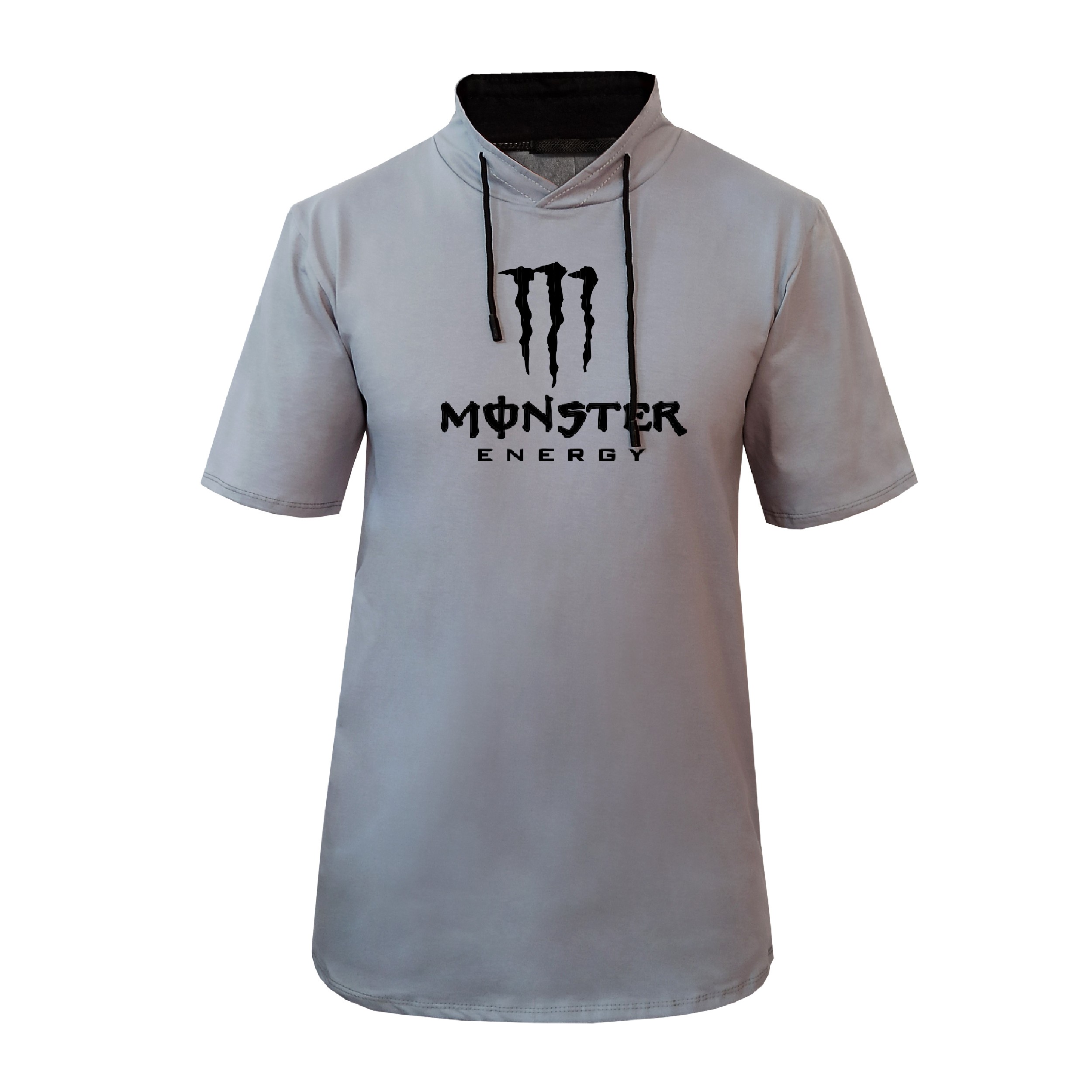 تیشرت آستین کوتاه طوسی مردانه طرح monsterمدل h9786