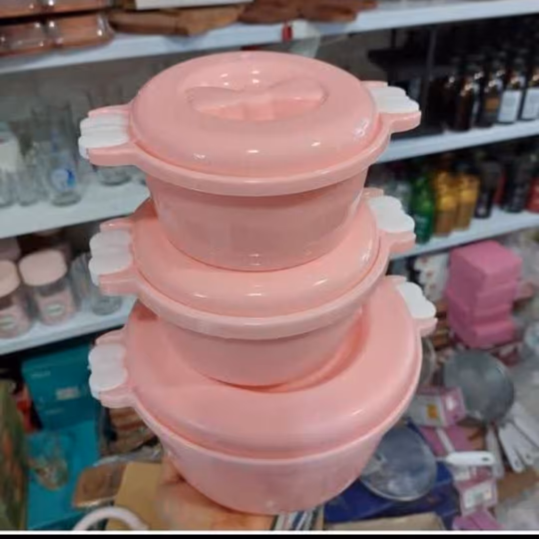 ست سه عددی قابلمه پلاستیکی
دسته دار قفل شونده
مدل درب شفاف 

