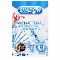 کاندوم انتی باکتریال و روان کننده و شیاردار شادو مدل Antibacterial بسته 12 عددی