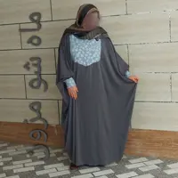 مانتو عبایی کرپ الیزه با ژاکارد سه بعدی مدل یاسمینِ ماه شو مزون