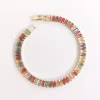 دستبند مولتی کالر شیک و جذاب با رنگهای ملایم و روشن استیل درجه یک و باکیفیت با آبکاری طلا 