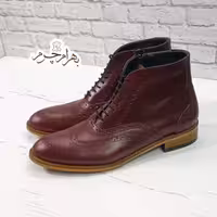 نیم بوت مردانه رسمی شیک چرم طبیعی دست دوز ریچموند زرشکی