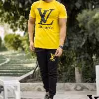 ست تیشرت و شلوار Louis Vuitton مدل hayma (زرد)