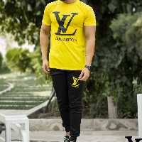 ست تیشرت و شلوار Louis Vuitton مدل hayma (زرد)