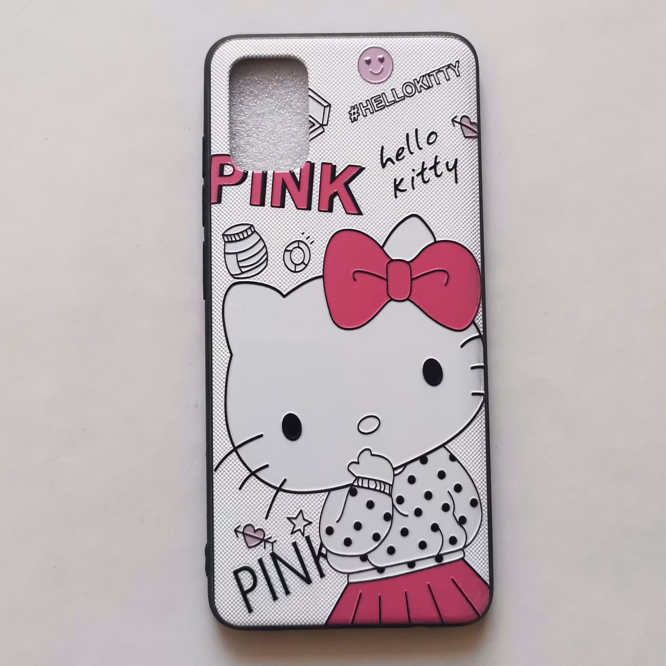 قاب طرحدار  براق کیتی سفید گوشی سامسونگ A51