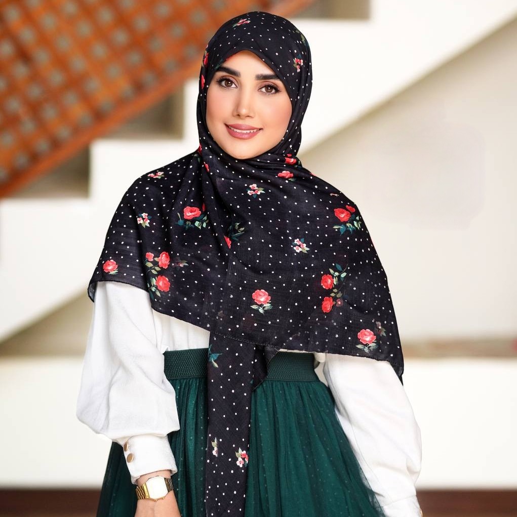 روسری گلگلی رز قرمز ،سوپر نخ ( کد 253)