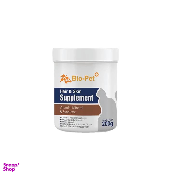 مکمل گربه بایو پت مدل Hair & amp Skin Supplement وزن 200 گرم