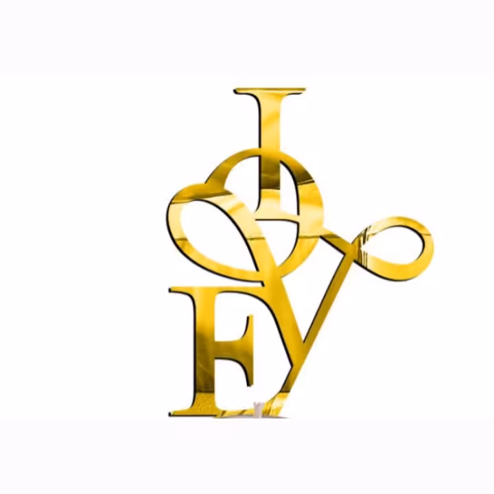 آینه دکوراتیو مولتی استایل،طرح لاو، در دو رنگ طلایی ونقره ای،ابعاد 28سانت