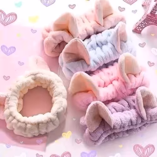 هدبند گوش دار صورتی روشن