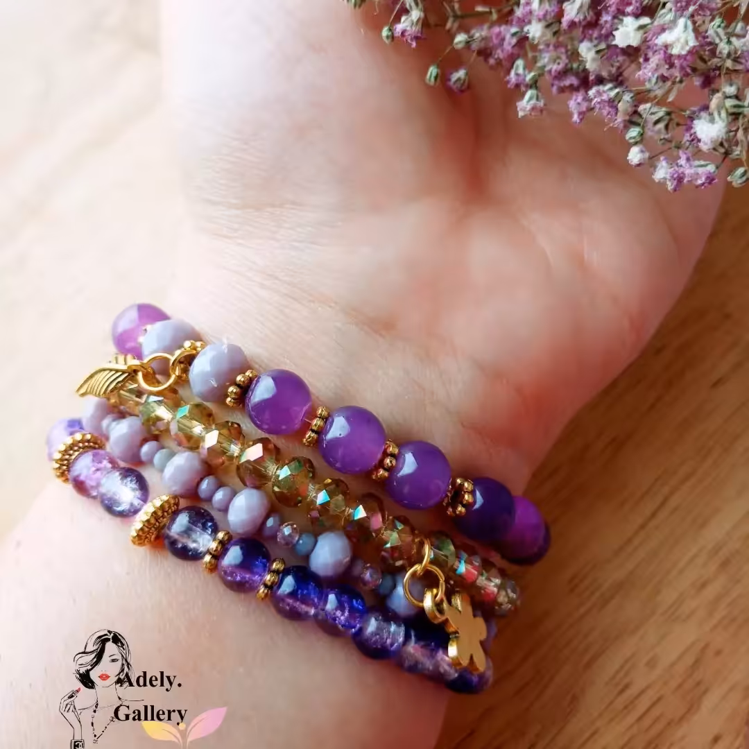 دستبند 3تایی. طیف رنگ های بنفش