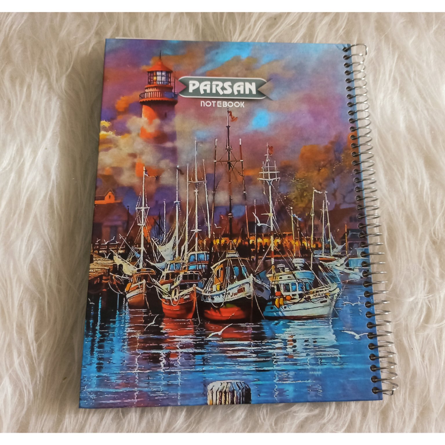 دفتر سیمی خط دار، جلد سخت، 100برگ سایز 23*17،طرح 2