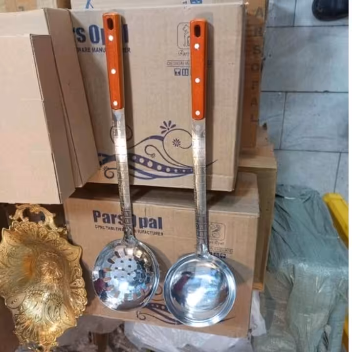 کف گیر استیل دسته چوبی 43سانتی