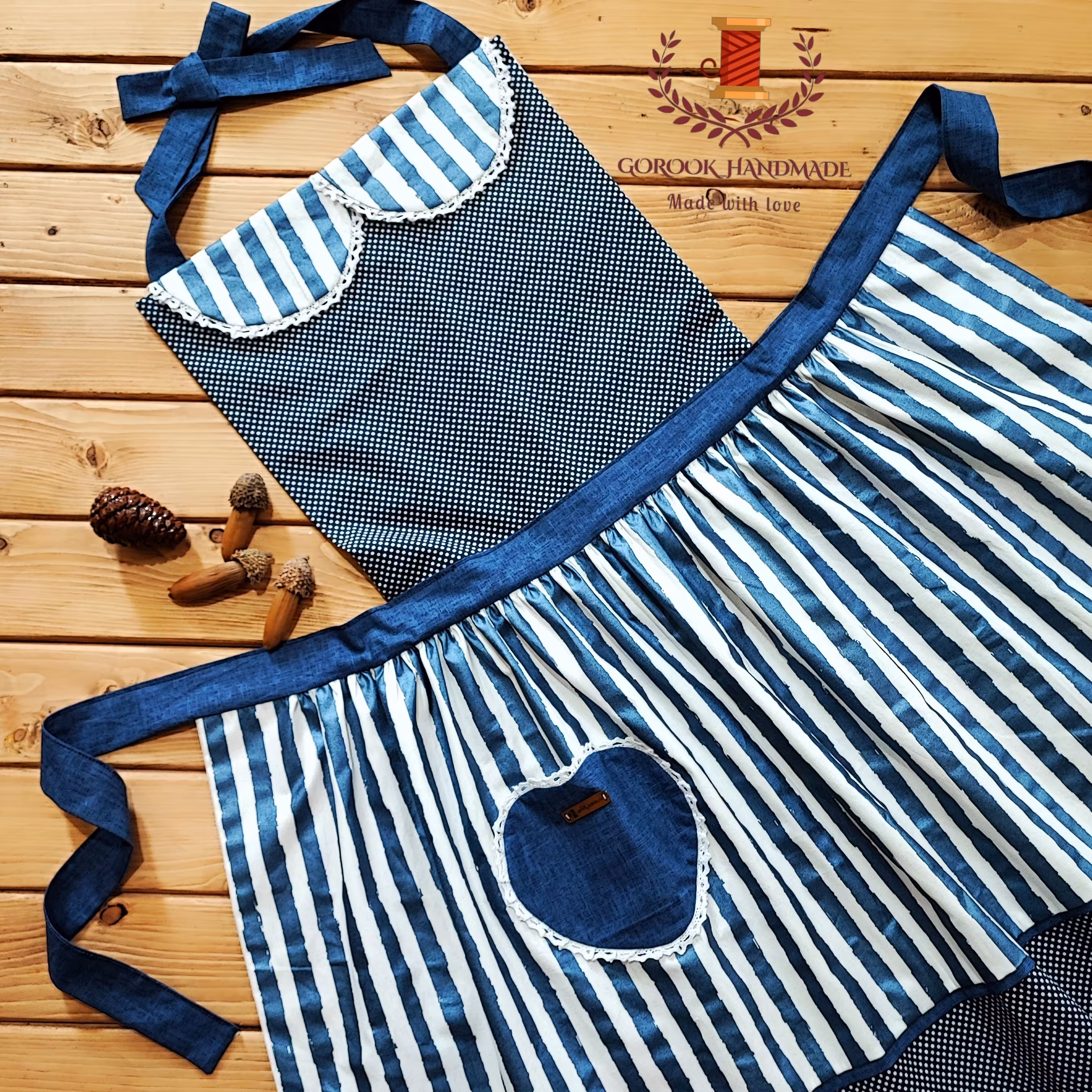 پیشبند آشپزخانه دامن چیندار ضدآب 