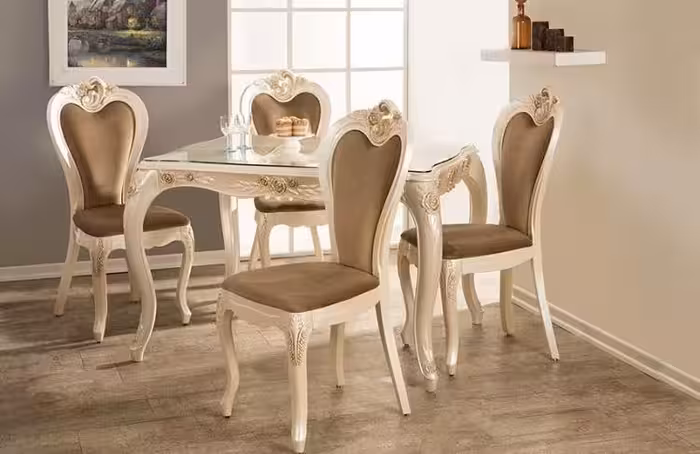 میزناهارخوری پلیمری سپید، رز چهار نفره