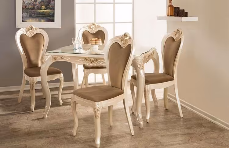 میزناهارخوری پلیمری سپید، رز چهار نفره