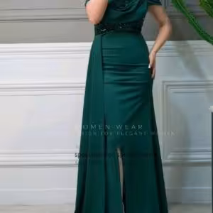 پیراهن مهمانی زنانه کرپ کش وپولکمخملی پرناز موجودی بپرس