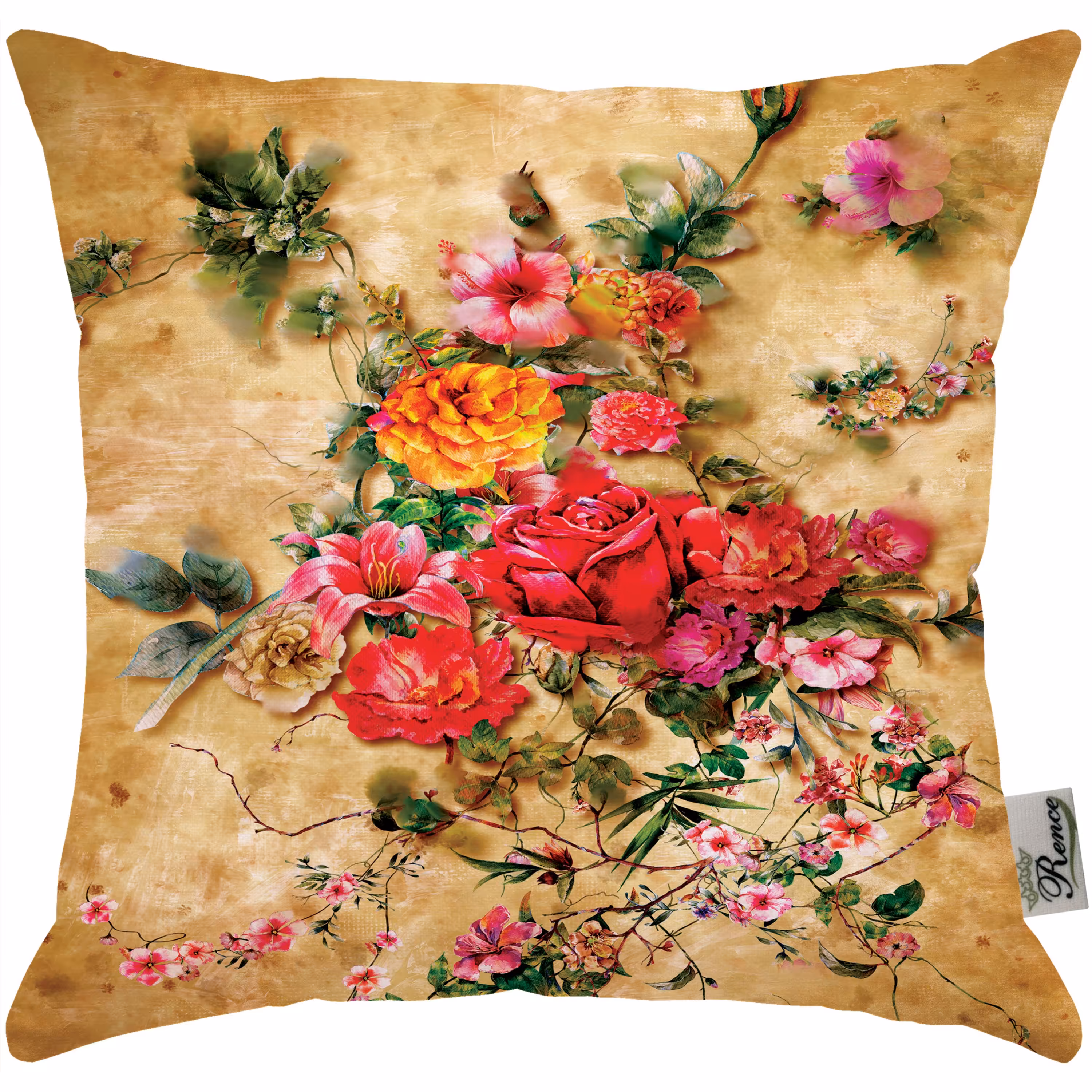 کوسن مبل مخمل طرح گل سایز 33 در 33 مدل S2-825 شرکت رنس