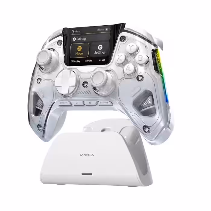 خرید دسته بازی Manba One Interactive Screen Wireless Gaming Controller White با بهترین قیمت