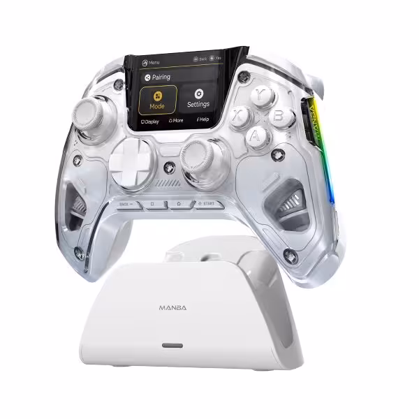 خرید دسته بازی Manba One Interactive Screen Wireless Gaming Controller White با بهترین قیمت