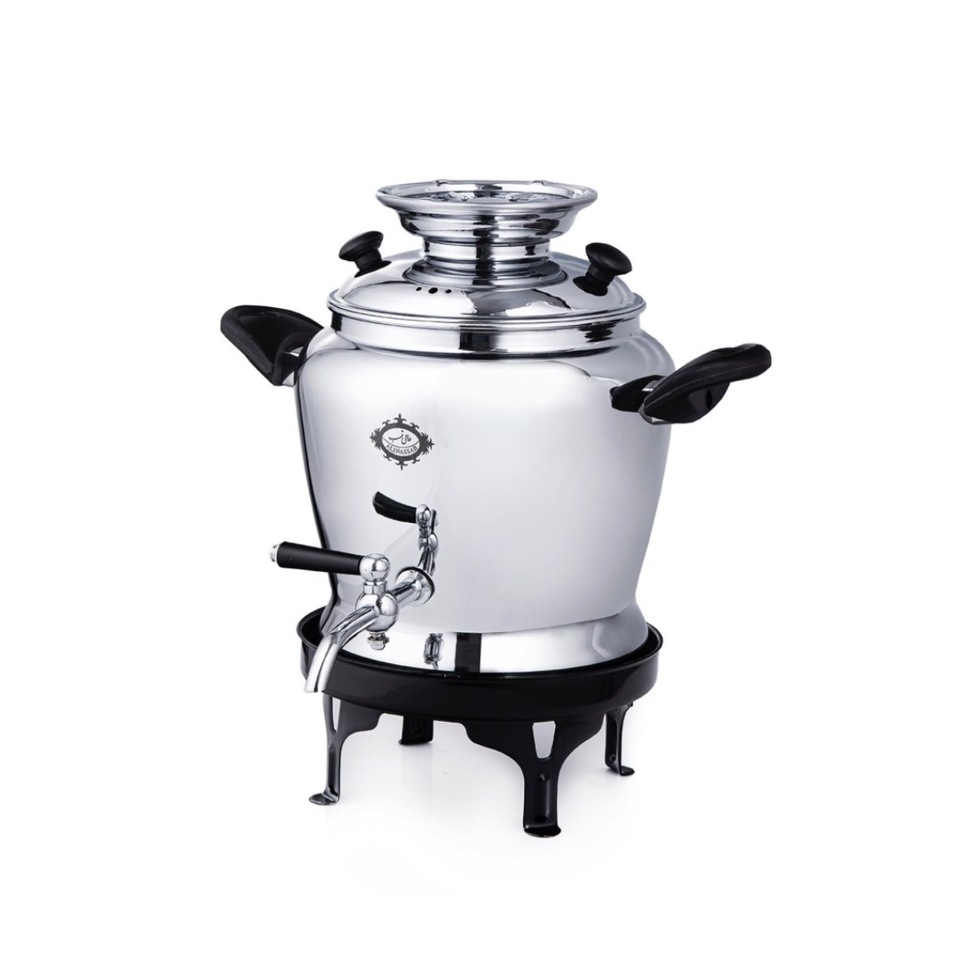 سماور رو گازی آبگینه - 5 لیتری - کتری پایه دار - عالی نسب (Abgineh)