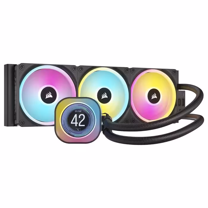 خنک کننده مایع پردازنده کورسیر مشکی مدل iCUE LINK H150i LCD