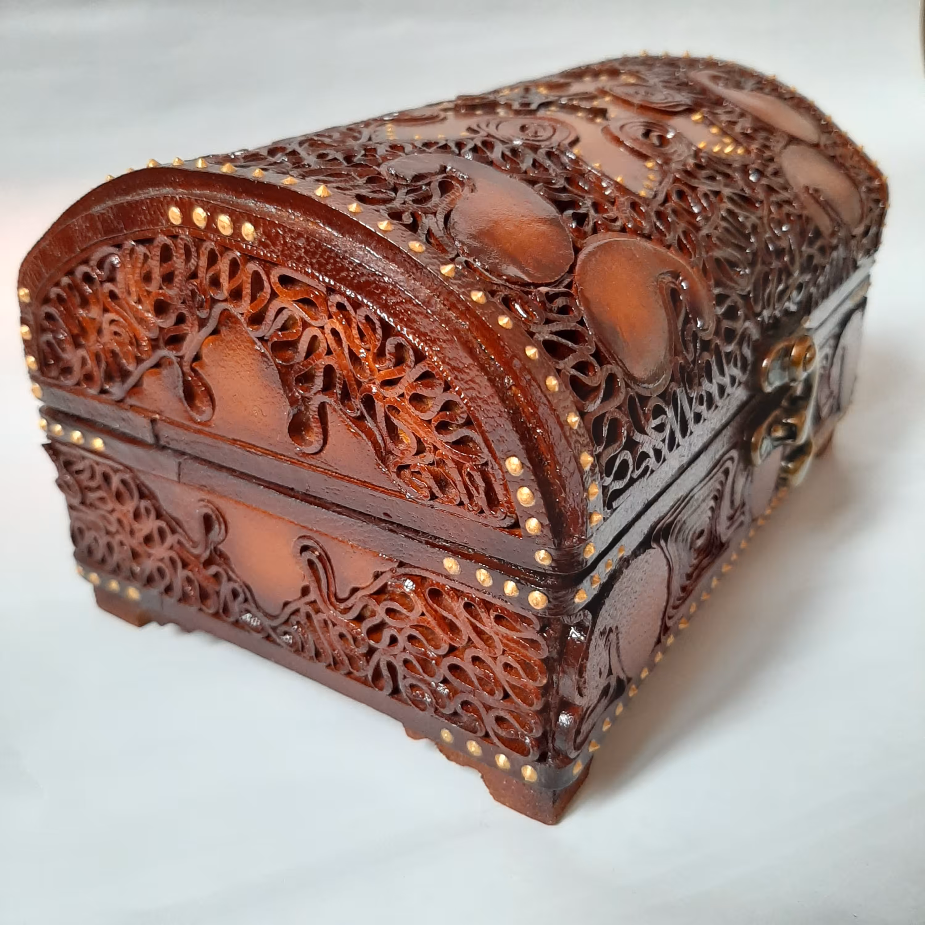 جعبه جواهرات معرق چرم