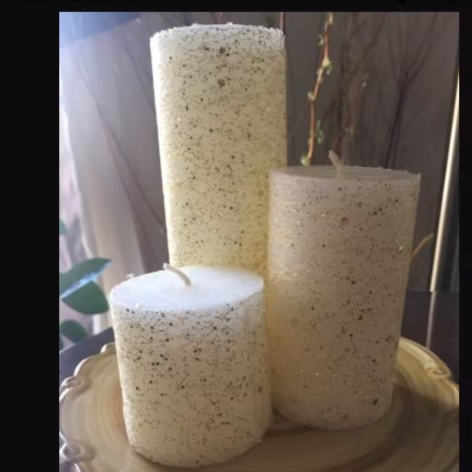 شمع استوانه ای تزئینی  توری 