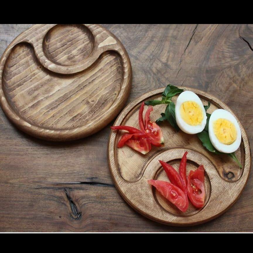 سینی سرو چوبی ماه و خورشید 
