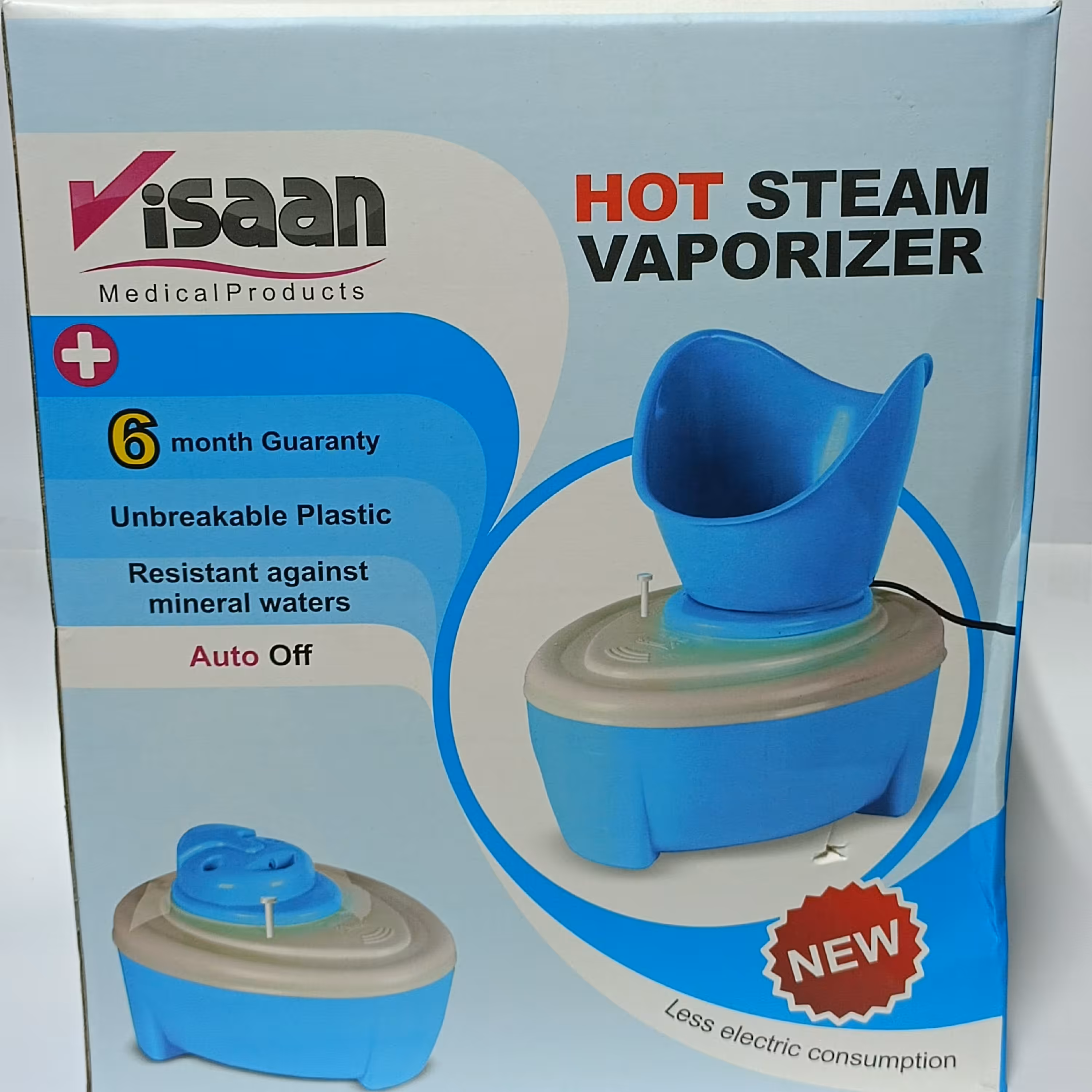 دستگاه بخور  گرم4 لیتری ویسان آبی رنگ 